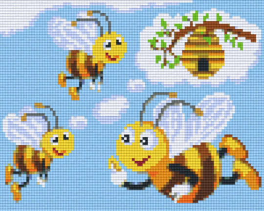 Bees Flying To Hive Four [4] Baseplatge PixelHobby Mini-mosaic Art Kit